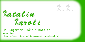 katalin karoli business card